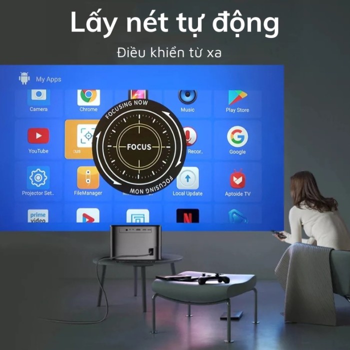 Máy chiếu mini Android Wifi thông minh KAW KP950 cân chỉnh 4 góc