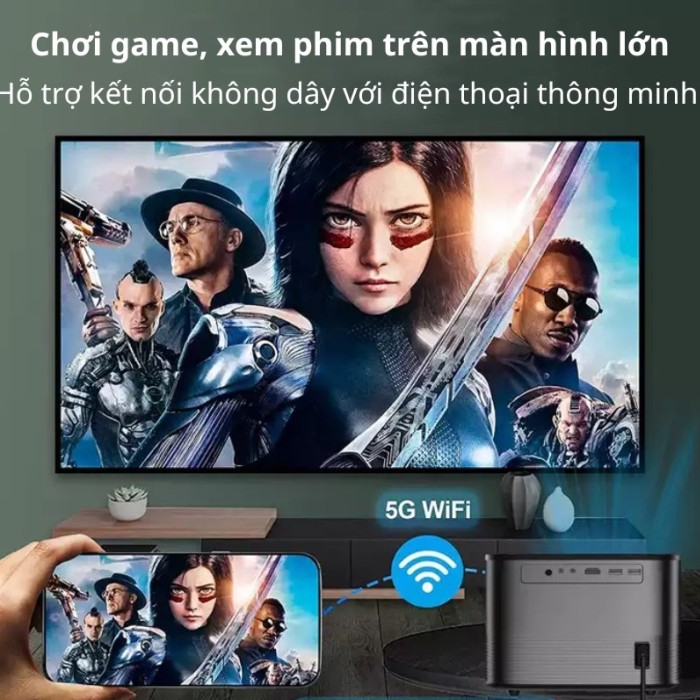 Máy chiếu mini Android Wifi thông minh KAW KP950 cân chỉnh 4 góc