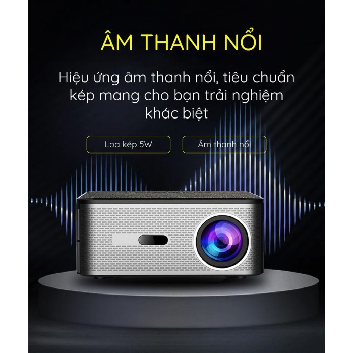 Máy chiếu Mini KS990, Tìm kiếm bằng giọng nói, Máy chiếu thông minh, Xem Tivi Youtube Netflix