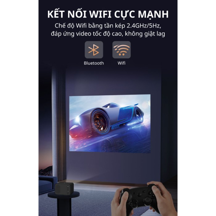 Máy chiếu mini KAW KP935, Hỗ trợ 4K, Âm thanh nổi, Độ phân giải FULL HD 1080p, Đa chức năng