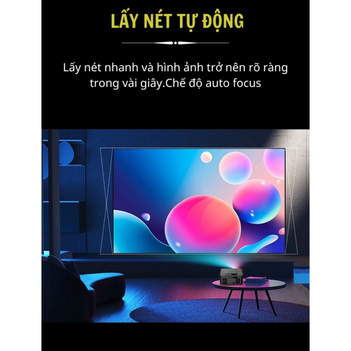 Máy chiếu Mini KS990, Tìm kiếm bằng giọng nói, Máy chiếu thông minh, Xem Tivi Youtube Netflix