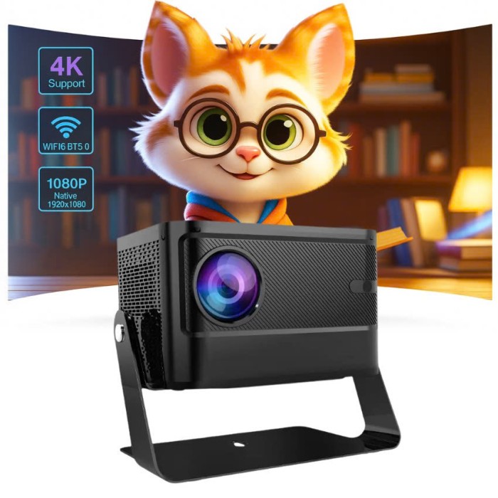 Máy Chiếu Mini Thông Minh KAW K680 Full HD 1080P Hỗ Trợ 4K – Kết Nối WiFi, HDMI, USB, Android 10