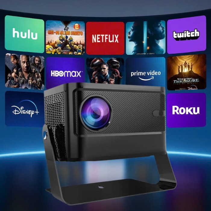 Máy Chiếu Mini Thông Minh KAW K680 Full HD 1080P Hỗ Trợ 4K – Kết Nối WiFi, HDMI, USB, Android 10