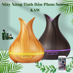 Máy Xông Tinh Dầu Phun Sương Hình Búp Sen KAW 400ml – Kèm Remote Điều Khiển