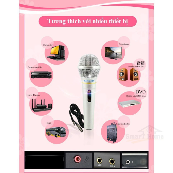 Micro Karaoke KAW XINGMA AK-319 Jack 3.5 | Mic Karaoke Có Dây – Chống Hú 