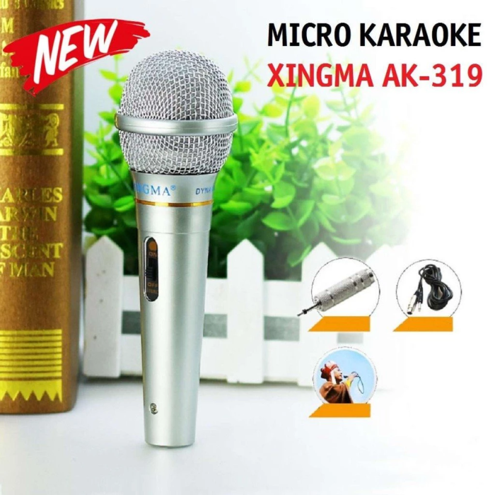 Micro Karaoke KAW XINGMA AK-319 Jack 3.5 | Mic Karaoke Có Dây – Chống Hú 