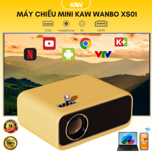 Máy Chiếu Mini KAW Wanbo XS01 – LED 200 ANSI, Kết Nối Không Dây Tiện Lợi