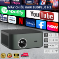 Máy Chiếu KAW Budplus H3 Full HD 1080P Android 9.0 – 600 ANSI – Auto Focus – Hỗ Trợ 4K – Chiếu 250 Inch