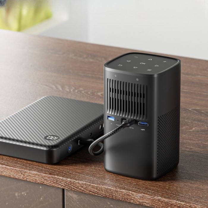 Máy Chiếu Mini KAW SKY 009 MAX DLP – 400 ANSI, Pin 8000mAh, Android 9.0, Hỗ Trợ 4K