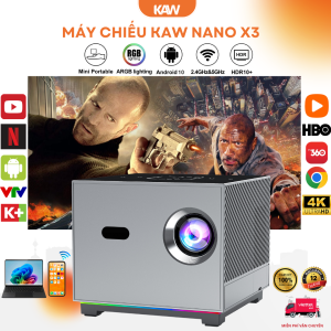 Máy Chiếu Android KAW Nano X3 – 12000 Ansi Lumens, Android 10, 720P, WiFi 5G