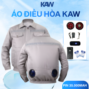 Áo điều hòa quạt gió kaw pin 35.000mah – Áo làm mát cao cấp kèm quạt siêu mạnh, Tuổi thọ pin dài