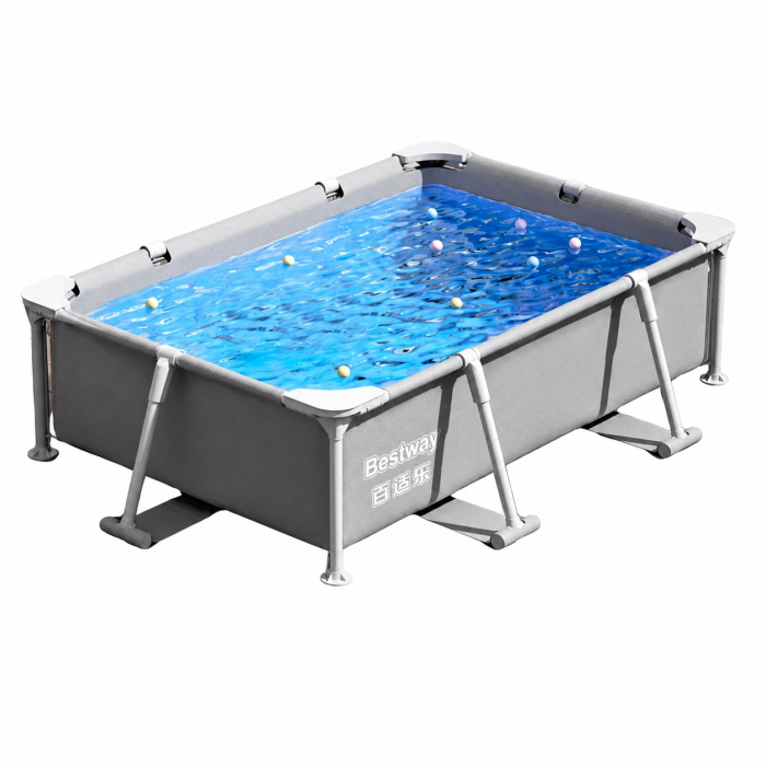 Bể Bơi Khung Kim Loại 1.8m Màu Ghi, Chính Hãng, Độ Bền Vượt Trội