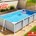 Bể Bơi Khung Kim Loại 2.2m Màu Ghi, Bạt 3 Lớp Chịu Lực Siêu Bền, Giá Tốt