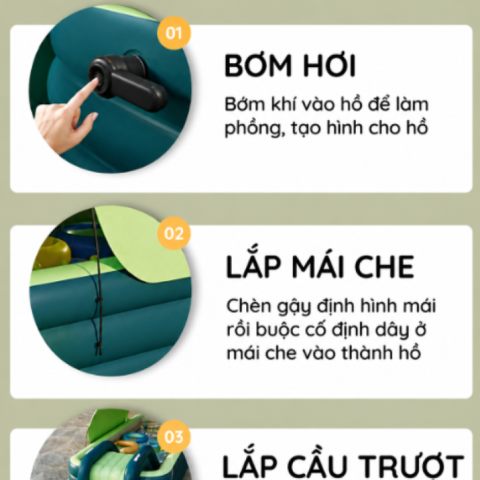 Bể Bơi Phao 2m6 Màu Vàng Có Mái Che, Cao Cấp, Giá Tốt Nhất 