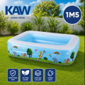 Bể Bơi Phao Hình Chữ Nhật 150cm Xanh Trắng, Giá Tốt, PVC Cao Cấp 