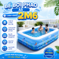 Bể Bơi Phao AS-2m6-3 Tầng Có Hình Xanh Da Trời Chính Hãng, Giá Tốt, Đáy Chống Trượt 