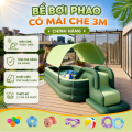 Bể Bơi Phao KAW 3m Xanh Lá Có Mái Che, Có Hộp, Chính Hãng, Không gồm cầu trượt