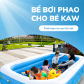 Bể Bơi Phao Hình Chữ Nhật 210cm Xanh Trắng Dày Dặn, Giá Tốt, Chất liệu PVC 