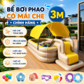 Bể Bơi Phao 3m Có Mái Che Màu Vàng Cao Cấp, Dày Dặn Giá Tốt, Chống Nắng, Không kèm cầu trượt 