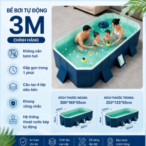 Bể Bơi Tự Động 3m Màu Xanh Chính Hãng, Giá Tốt Nhất, PVC Cao Cấp