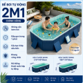 Bể Bơi Tự Động 2m1 Màu Xanh Giá Rẻ, PVC Dày Dặn, An Toàn Cho Bé 