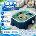 Bể Bơi Tự Động 1m8 Màu Xanh, Bơm Siêu Tốc, An Toàn, Chính Hãng