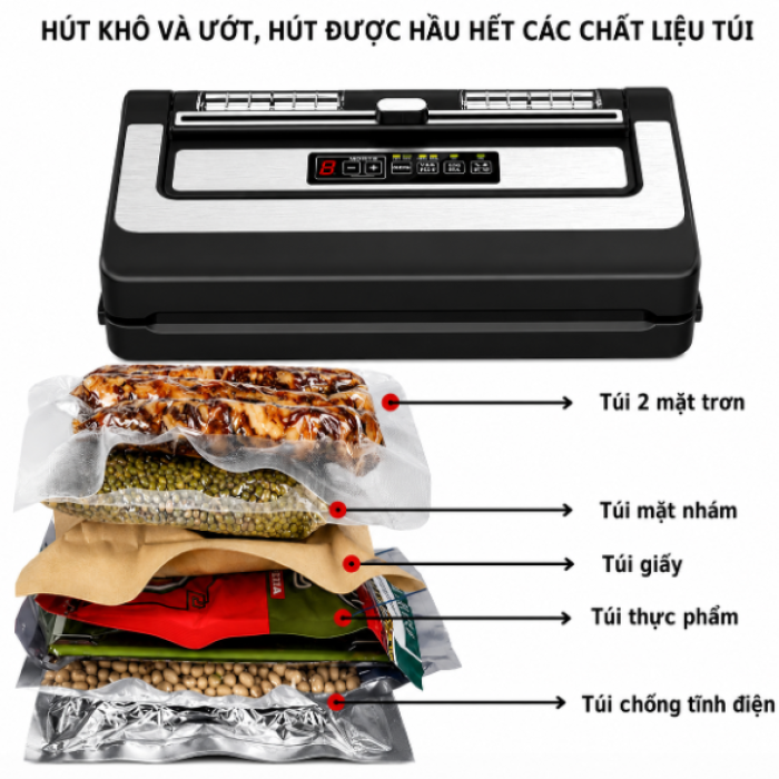Máy Hút Chân Không KAW K34 Chính Hãng - Không Kén Túi, Lực Hút Khỏe, Hút Khô Ướt Đa Năng