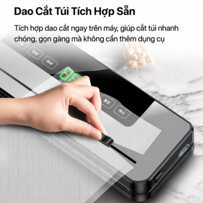 Máy Hút Chân Không KAW K5 - Tự Động, Tích Hợp Khử Trùng UV, Tích Hợp Dao Cắt Túi, Hút Tự Đông