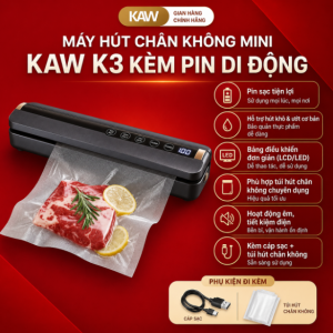 Máy Hút Chân Không Mini K3 Kèm Pin Sạc - Thiết Kế Siêu Mỏng, Tiện Lợi, Giá Rẻ 