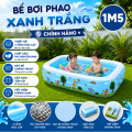 Bể Bơi Phao Hình Chữ Nhật 150cm Xanh Trắng, Giá Tốt, PVC Cao Cấp 