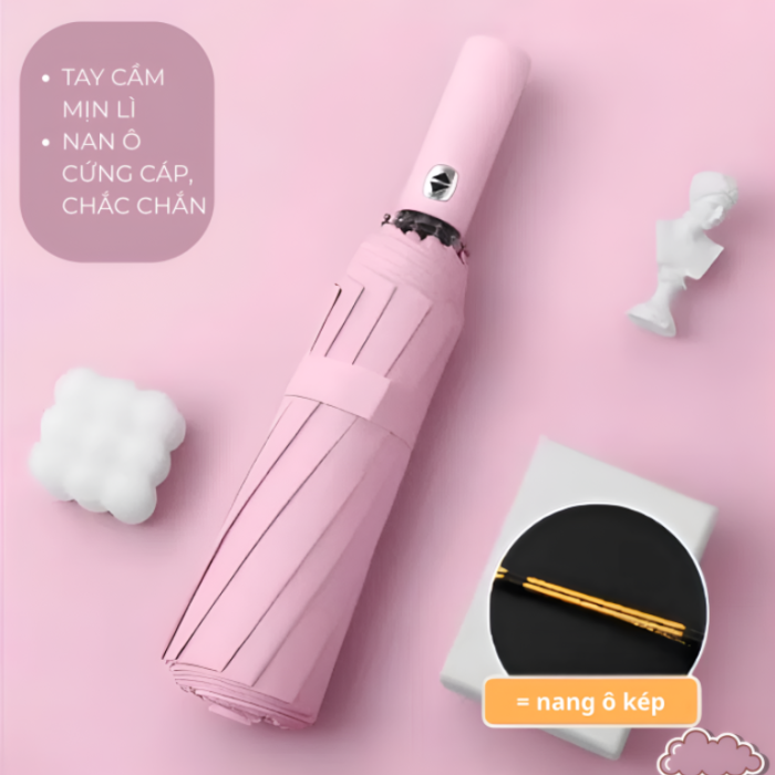 Ô 24 Nan Gấp Gọn Màu Xanh Than Cao Cấp - Ô Khung Thép Siêu Chắc Chắn, Giá Tốt, Tự Động 