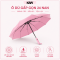 Ô 24 Nan Gấp Gọn Màu Hồng Cao Cấp - Ô Khung Thép Siêu Chắc Chắn, Giá Tốt, Tự Động  copy