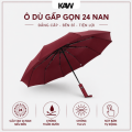 Ô 24 Nan Gấp Gọn Màu Đỏ Cao Cấp - Ô Khung Thép Siêu Chắc Chắn, Giá Tốt, Tự Động