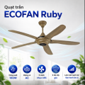 Quạt Trần ECOFAN Ruby Màu Vân gỗ - 5 Cánh ABS Cao Cấp, Tiết Kiệm Điện, Công Suất 200W