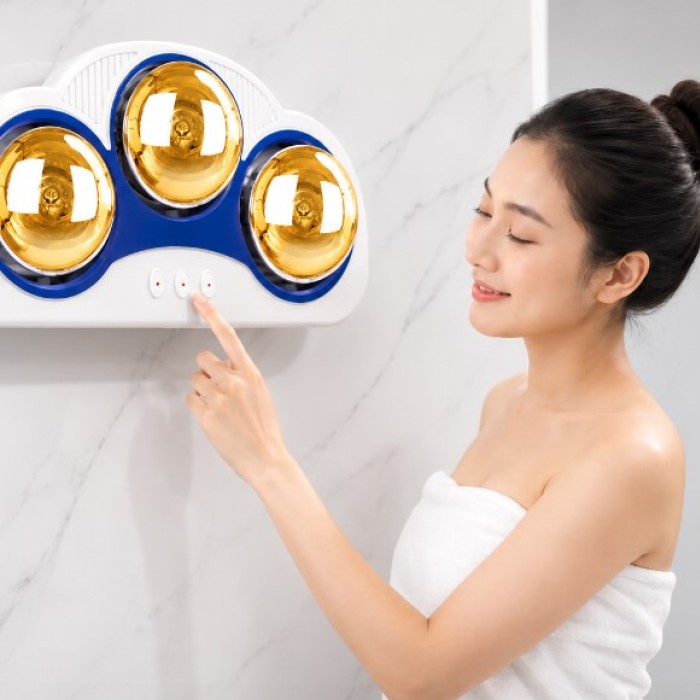 Đèn Sưởi Nhà Tắm 3 Bóng Màu Vàng Bảo Vệ Mắt, Giá Tốt, Tiết Kiệm Điện