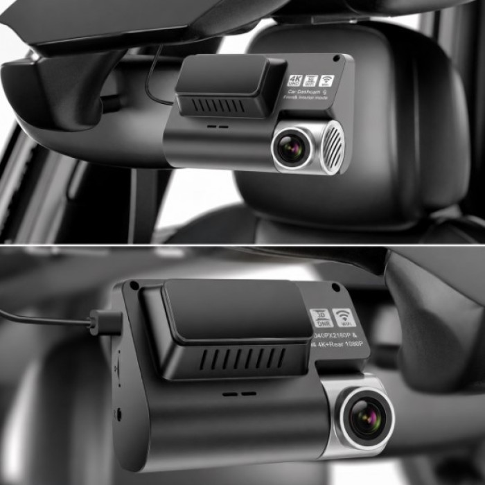 Camera Hành Trình V55 - 4K Màu Đen, Giám Sát 24H, Ghi Hình Đêm Siêu Nét