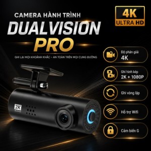 Camera Hành Trình DualVision Pro 4K (Trước & Sau) - Màu Đen, Siêu Nét, Cảm Biến Tự Động