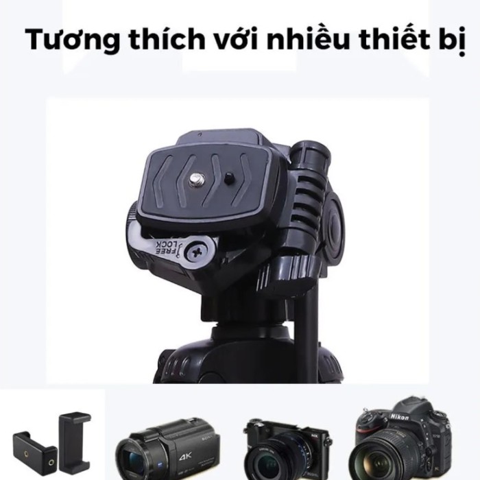 Chân Quay Tripod 360 Độ 1m6 Màu Đen Chắc Chắn, Giá Tốt, Xoay Đa Góc 