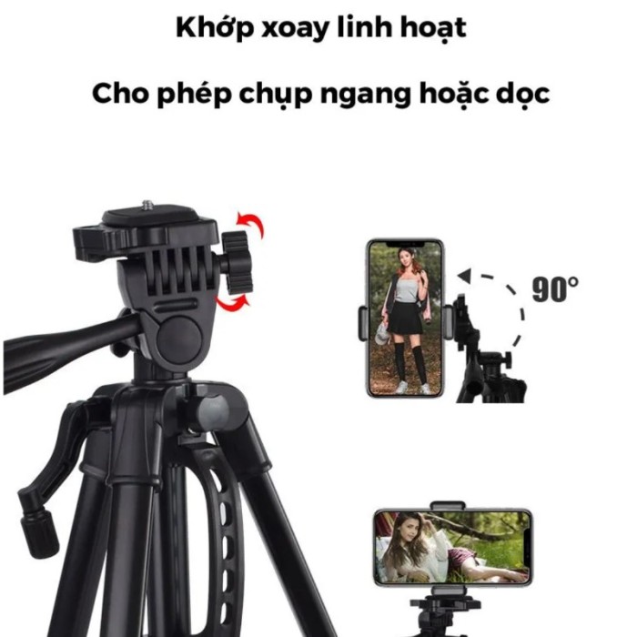 Chân Quay Tripod 360 Độ 1m6 Màu Đen Chắc Chắn, Giá Tốt, Xoay Đa Góc 