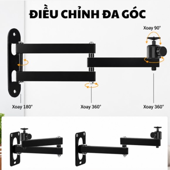 Giá Đỡ Máy Chiếu Treo Tường 80cm Xoay 360 Độ Cao Cấp, Chịu Lực Tốt, Giá Tốt