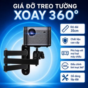 Giá Đỡ Máy Chiếu Treo Tường 35cm Xoay 360 Độ Cao Cấp, Chịu Lực Tốt, Giá Tốt