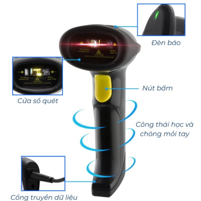 Máy Quét Mã Vạch 1D KAW 136A Chính Hãng – Kết Nối USB Tiện Lợi, Đọc Mã Nhạy, Giá Tốt 
