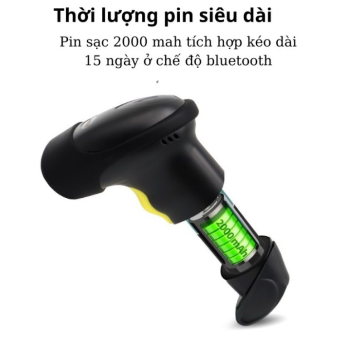 Máy Quét Mã Vạch KAW Bluetooth 2D Chính Hãng – Pin Trâu, Giá Tốt, Quét Nhanh Mọi Mã Vạch 