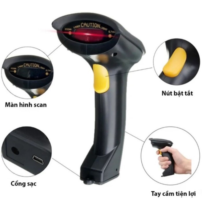 Máy Quét Mã Vạch KAW Bluetooth 2D Chính Hãng – Pin Trâu, Giá Tốt, Quét Nhanh Mọi Mã Vạch 