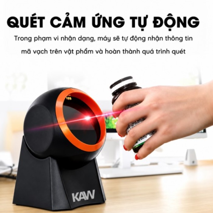 Máy Quét Mã Vạch Để Bàn KAW 136F Giá Tốt, Đọc Mã QR & 1D Siêu Nhạy, Chính Xác
