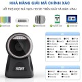 Máy Quét Mã Vạch Để Bàn KAW 136G Bản Nâng Cấp - Quét 1D/2D Chính Hãng, Công Nghệ CMOS, Giá Tốt