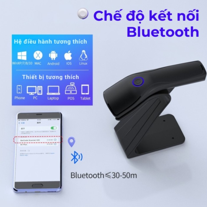 Máy Quét Mã Vạch Đa Tia Không Dây KX-Elite 35377 Chĩnh Hãng, Công Nghệ CMOS, Pin Khoẻ
