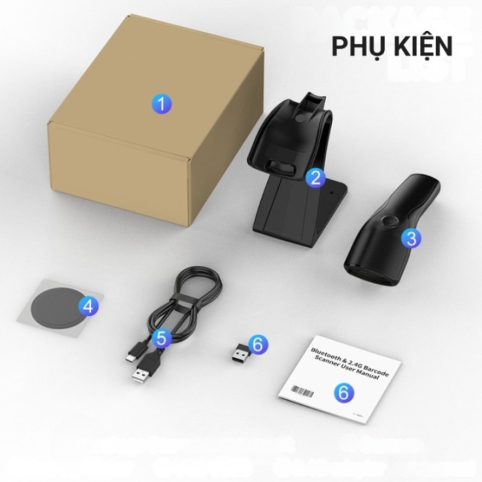 Máy Quét Mã Vạch Đa Tia Không Dây KX-Elite 35377 Chĩnh Hãng, Công Nghệ CMOS, Pin Khoẻ