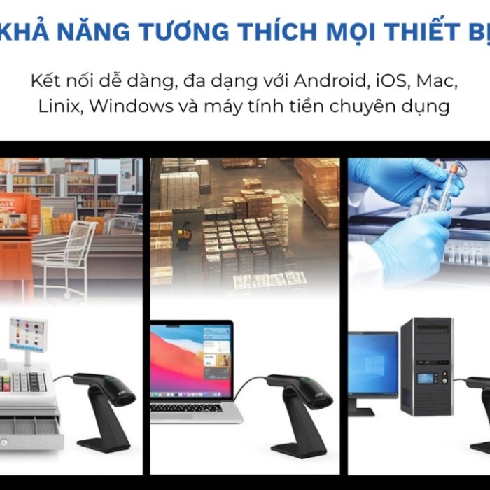 Máy Quét Mã Vạch Đa Tia Không Dây KX-Elite 35377 Chĩnh Hãng, Công Nghệ CMOS, Pin Khoẻ