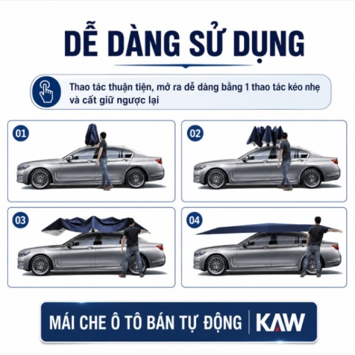 Mái Che Nắng Ô Tô Gấp Gọn 4.2m Màu Xanh Than Chống Nóng, Bảo Vệ Nội Thất, Gấp Gọn Nhanh